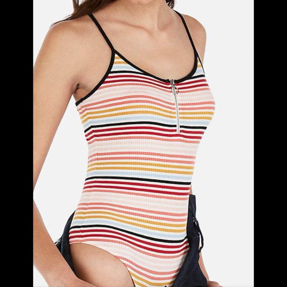 ✨ HP ✨ 🌈 Striped Spaghetti Strap ✨ Bodysuit ✨